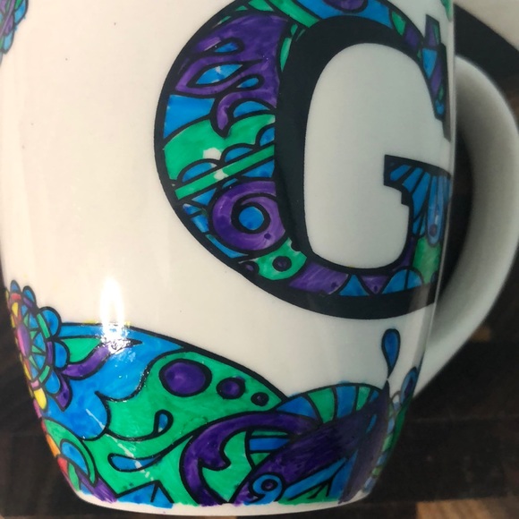 Monogrammed hand painted mug by Cypress Home ‘G’ - Picture 9 of 11